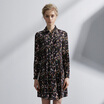 Marc Rebecca Silk Floral Long Sleeve Silk One Piece 72015E Black Print S Code
