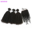 Brazilian Virgin Hair With Lace Closure Human Hair Kinky Curly Weave 3pcs bundles with a Closure Wholesale Virgin Human Weave