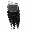QDKZJ Free Shipping Brazilian Deep Wave Closure 4x4 Virgin Human Hair Closure Bleached Knots Lace Closure Free Three Middle Par