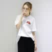 City Plus CITYPLUS Artistic Loose Round Collar Rose Embroidery Casual T-Shirt Female CWTD173453 White L