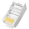Shanze SAMZHE WL-1002 seven types of shielded 10 Gigabit two-piece 7-type copper shell crystal head RJ45 cable socket head CAT7 gold-plated 50U with swallows folder 13MM line hole 2 bag