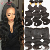 Malaysian Hair With Frontal Malaysian Virgin Hair 13x4 Ear To Ear Lace Frontal Closure With Bundles Malaysian Body Wave Wavy Hair