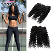 YYONG Hair Virgin Peruvian Deep Wave Hair 3 Bundles Puruvian Hair Bundles Deals Grade 8A Unprocessed Virgin Hair Silky