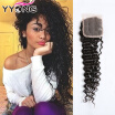 YYONG Hair Products 8A Grade Peruvian Lace Closure Deep Wave Virgin Hair Wave Closure Swiss Lace Bleached Knots Free Shipping