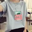 VIVAHEART Round Collar Cartoon Print Student Short Sleeve T-shirt T-shirt VWTD174236 Blue L