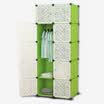 Heart home should DIY free combination simple wardrobe modern simple combination wardrobe plastic single locker 10 door 7 grid 1 hanging GX-5868G