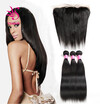 7A Lace Frontal Closure With Bundles Straight Brazilian Virgin Hair With Closure Ear to Ear Lace Frontal Closure With Bundles