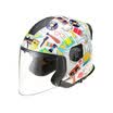 Tanked Racing Motorcycle Helmet Electric Battery Car Helmet Double Lens T597 Four Seasons Universal XL Code White Modern