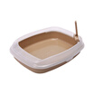 Mika small cat sand basin cat sand basin standard trumpet semi-enclosed cat toilet plus cat sand shovel deodorant clean milk white