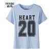 Semir Semir Short Sleeve T-Shirt Summer Lady Casual Loose Letter Print T-Shirt Couple 12216000044 Light Blue M
