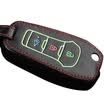 Huafu Ford Key Bag Folding Three Buttons Black Ford Maverick Mondeo Winning Leather Key Holder