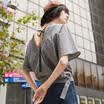Yixiang Li Ying 2017 summer new back big V collar five points sleeve sleeve shirt 970431306 gray M