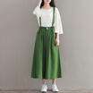 City Plus CITYPLUS Literature Fan Sen Department of loose seven points wide leg wild casual belt pants female CWKX174170 green M