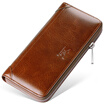 Seven wolves hand bag men long wallet new male package oil wax leather trend zipper large capacity clutch bag business casual hand bag 1A4963011-09 khaki