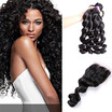 Peruvian Loose Wave Virgin Hair With Closure Mink 8A Peruvian Virgin Wavy Hair 34 Bundles With Closure Loose Wave With Closure