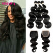 8A Peruvian Virgin Hair Extension With Closure Queen Hair Products With Closure Bundle Peruvian Body Wave Bundles With Closure