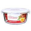 Lokchu buckle separate glass crisper microwave oven lunch box storage box lunch lunch box lunch box LLG831C round 550ml