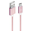 BIAZE Micro USB charging&data transfer cableType-c braided wire - rose gold