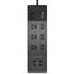 Huntkey small new 601 new national standard diameter 10 child protection door 6 socket row plug insert plug board 18 m black