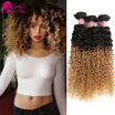 Brazilian Deep Curly Virgin Hair Ombre Weave Brazilian Kinky Curly Virgin Hair 3 Pcs Ombre Curly Weave Human Hair Blonde