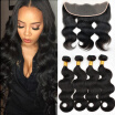 Cy May Virgin Hair With Closure Brazilian Body Wave With Lace Frontal Closure 13X4 Ear To Ear Lace Frontals Closure With Bundles