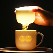 Beam of the cup Jingdezhen jade porcelain office cup ceramic cup with a handle handle the Office of the cup in the South China Sea Conference Cup Jingdezhen porcelain - Linglong double happiness with tea filter