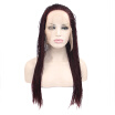 Anogol Braids Twist Handmade Burgundy Glueless Heat Resistant Fiber Hair Natural Fully Wigs For Women Lace Synthetic Front Wig