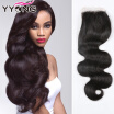 YYONG Hair Products 8A Peruvian Body Wave Silk Closure Peruvian Virgin Hair Closures Lace Closure Bleached Knots Free Middle