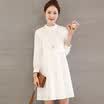A long morning 2017 fashion autumn dress long-sleeved high waist was thin cover round neck long skirt female S71R0092A7M white M