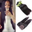 Malaysian Straight Virgin Hair 3 Bundles With Closure 7A Grade Virgin Hair With Closure And Bundles Hair Weaves With Closure