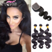 YYONG Brazillian Body Wave With Closure 8A Brazilian Virgin Hair Body Wave With Closure YYONG Hair Products With Closure 3Bundles