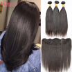 Peruvian Straight Virgin Hair With Closure Frontal With Bundle 8A Peruvian Straight Human Hair With Frontal Closure 4 Bundles