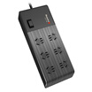 Huntkey small new 601 new national standard diameter 10 child protection door 6 socket row plug insert plug board 18 m black