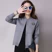 A long morning 2017 Korean version of the simple Slim thin sweater jacket long sleeves short section sweater women autumn cardigan S64Z0158A159JM light purple uniform