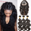 Pre Plucked 360 Lace Frontal With Bundle 7A Peruvian Body Wave 360 Lace Frontal Closure With Bundles With Baby Hair Human Hair