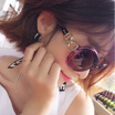 Love LianSan sunglasses sunglasses big frame repair face lady fashion glasses driving mirror 13038 transparent purple