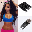 8A Brazilian Virgin Hair With Closure Deep Wave With Closure Top Human Hair 3 Bundles Brazilian Deep Virgin Hair With Closure