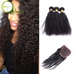 Mink Brazilian Kinky Curly Hair Colsure 4X4 3 Bundle Deals Lace Closure Kinky Curly Virgin Hair 100 Human Hair Lace Closure