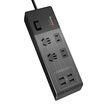 Huntkey Huntkey small new 407 new national standard smart 4-hole USB charging 4-bit socket row plug insert plug board 18 m black