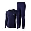 Playboy Qiuyi Qiuku Mens Thin Cotton Thermal Underwear Set Round Collar Foundation Bottom Lingerie Cotton Sweater Navy XXL