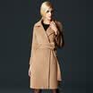 Marc Rebecca pure colour double-breasted woolen jacket long coat overcoat for women