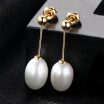 BAFFIN S925 Silver Drop Earrings With Natural Freshwater Pearls Pendant Gold Plated Jewelry For Women Wedding Party