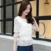 A long morning chiffon shirt woman 2017 autumn waist sexy lace dress S71R0147A7M white M