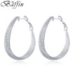 BAFFIN Rock Big Silver Plated Hoop Earrings Women Fashion Jewelry