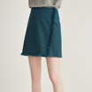 Yixiang Liying 2017 summer new Korean fashion casual simple simple color grinding edge skirt a skirt 970433015 green M