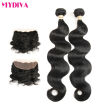 7A 13X4 Ear To Ear Lace Frontal Closure With 2 Bundles Peruvian Body Wave Virgin Human Hair 2 Bundles With Lace Frontal Closure