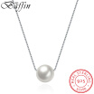 Fashion 925 Sterling Silver Chain Jewelry Pearl Choker Necklace Women Wedding Party Accessories Best Gift