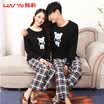 Han Cai HACAI pajamas women long sleeves autumn thin home clothing suit black 175100 XXL
