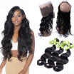 7A Pre Plucked 360 Lace Frontal Closure Natural Hairline Peruvian Virgin Hair Body Wave Lace Band Frontal Closure with Baby Hair