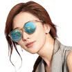 Helen Keller sunglasses new polarized sunglasses female fashion out of the street glasses H8621HD51 obsidian black box moonlight silver coated lenses